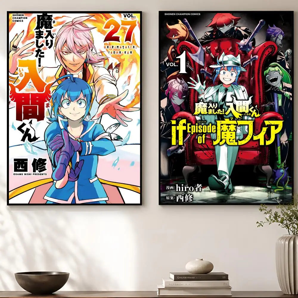 Welcome to Demon School Anime Poster – Self-Adhesive Wall Art Anime Wall Poster Axl