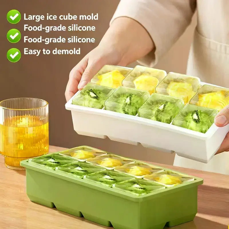Large Silicone Ice Cube Tray with Leak-Proof Lid | Easy Release Silicone Ice Tray Axl