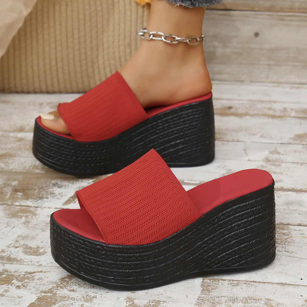 HAJINK Women's Slip-On Platform Sandals | Casual Roman Style Women's Platform Sandals Axl