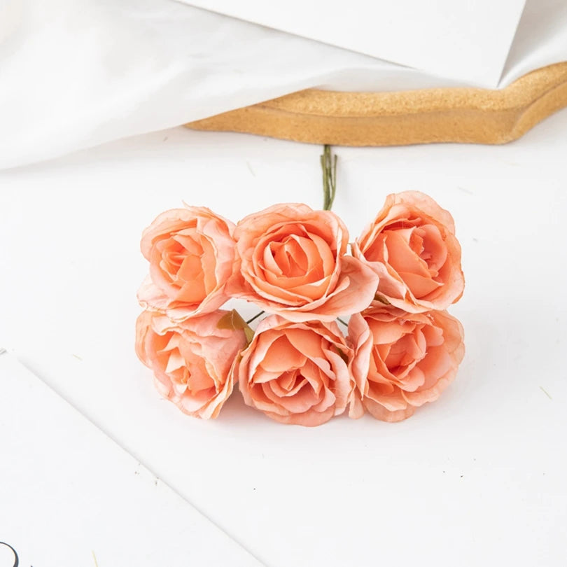 Silk Rose Artificial Flowers – Wedding, Wreath & Home Decor Artificial Silk Flowers Axl 3 6pcs