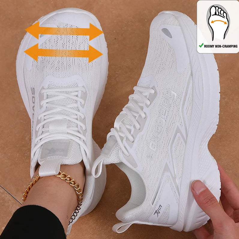 ZULIWAGN Unisex Wide Toe Breathable Sneakers | Sizes 35–45 Athletic Sneakers Axl 45 WHITE
