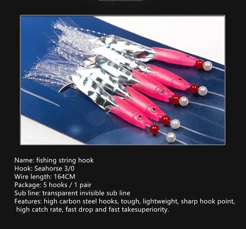 5-Pack Soft Fishing Lure Rigs – Barbed Hooks & Glow Bait Jigs Fishing Lure Rigs Axl
