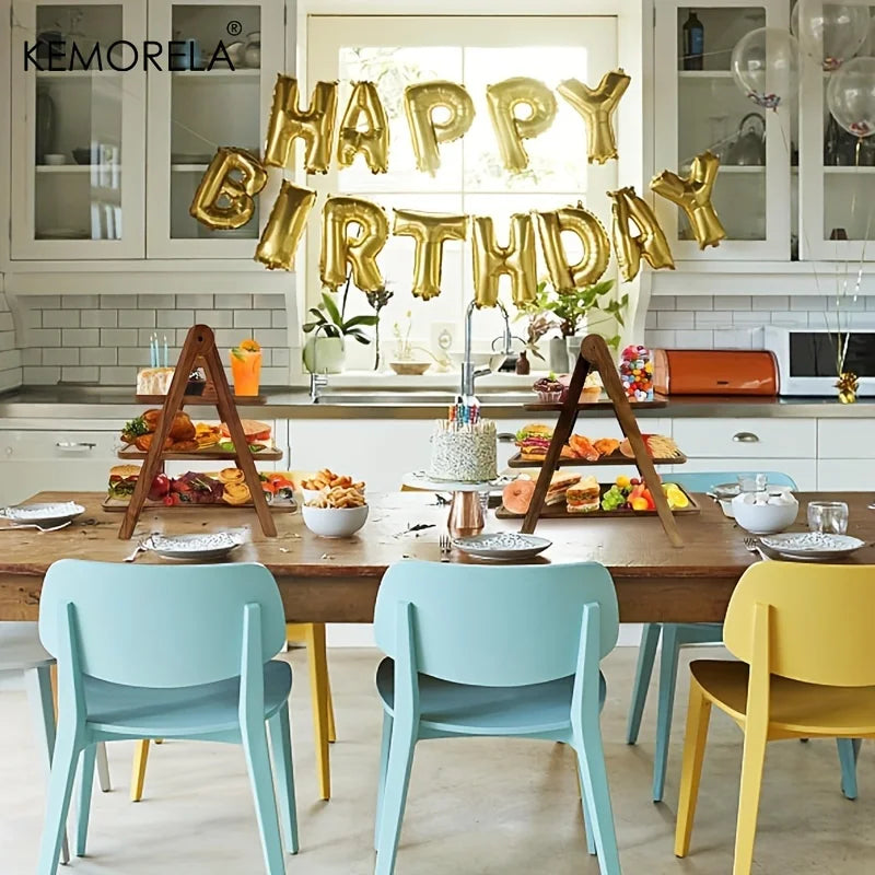 3-Tier Wooden Serving Tray | Rectangle Cupcake Stand & Platter Tiered Serving Tray Axl