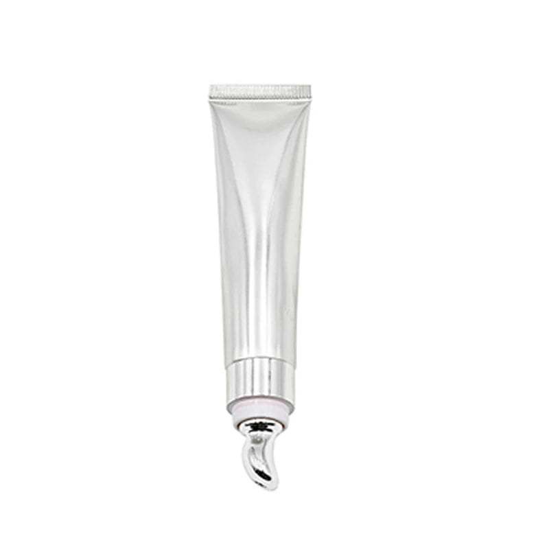 Vegan Lip Oil 15ml Squeeze Tube – Private Label Plumping Gloss Lip Oil Gloss Axl Silver Tube 30pcs with logo
