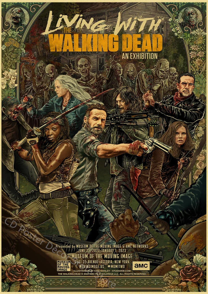 Walking Dead Retro Vintage Poster | Wall Art Print A3/A4 Wall Art Poster Axl 23 A4