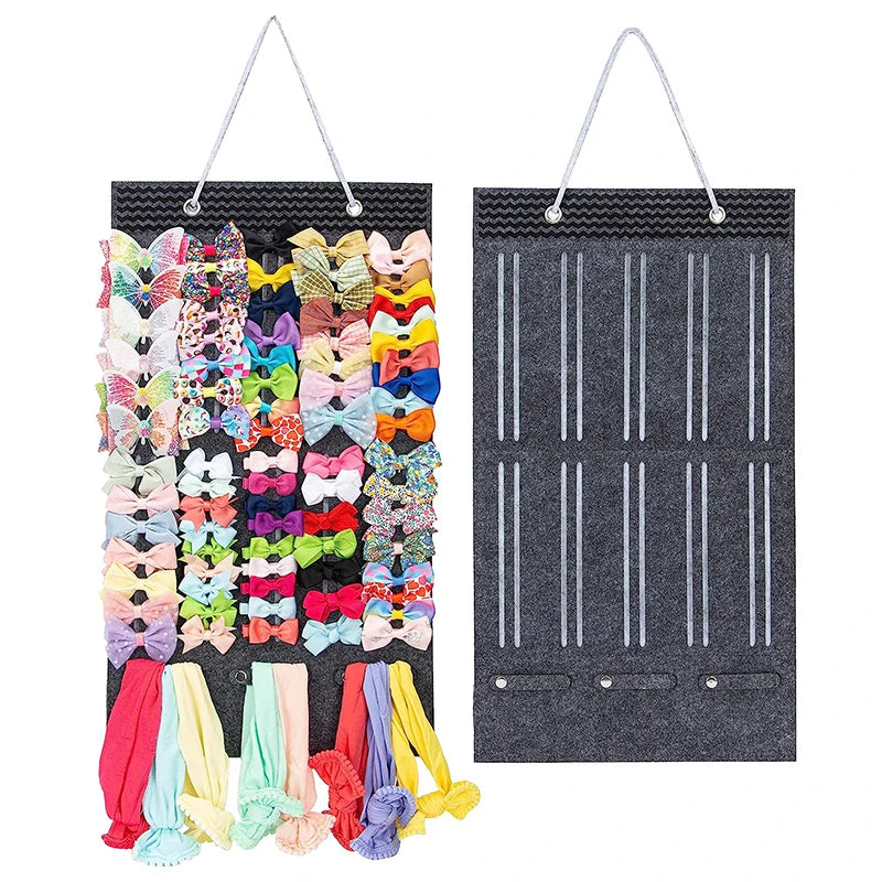Hair Bow & Clip Organizer Hanger – Large Capacity Felt Holder Hair Accessory Organizer Axl