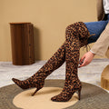Women's Leopard Print Over-the-Knee Stiletto Boots Over-the-Knee Boots Axl yellow 38