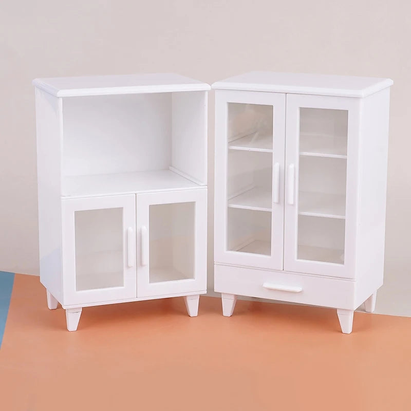 1:12 Dollhouse Miniature Cupboard & Cabinet Furniture Set 2 Pcs Dollhouse Miniature Furniture Axl