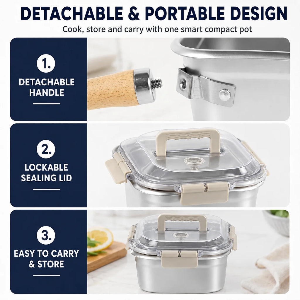 5-Piece Stainless Steel Deep Fry Pot Set with Basket & Lid Deep Fry Pot Set Axl