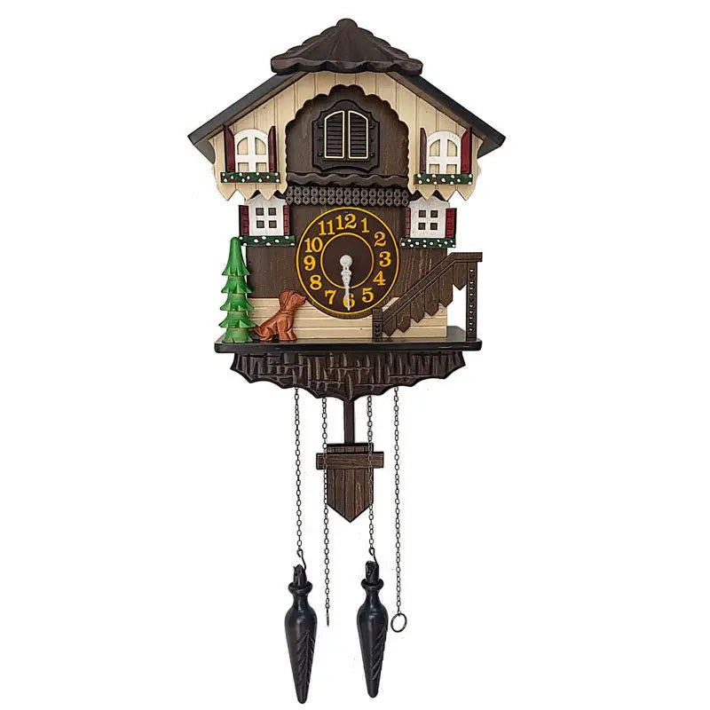 Modern Wooden Cuckoo Wall Clock with Pendulum & Hourly Chime Cuckoo Wall Clock Axl Arabic Numerals