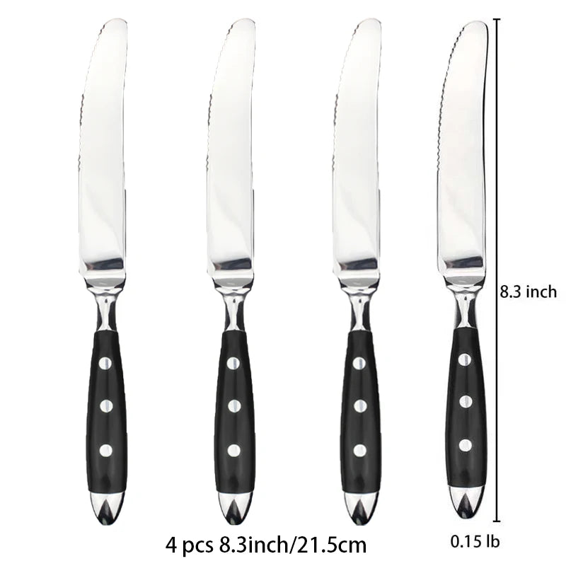 Elegant Stainless Steel Cutlery Set – Fork, Spoon & Steak Knife Cutlery Dinnerware Set Axl 4 Pc Table knife China Mainland