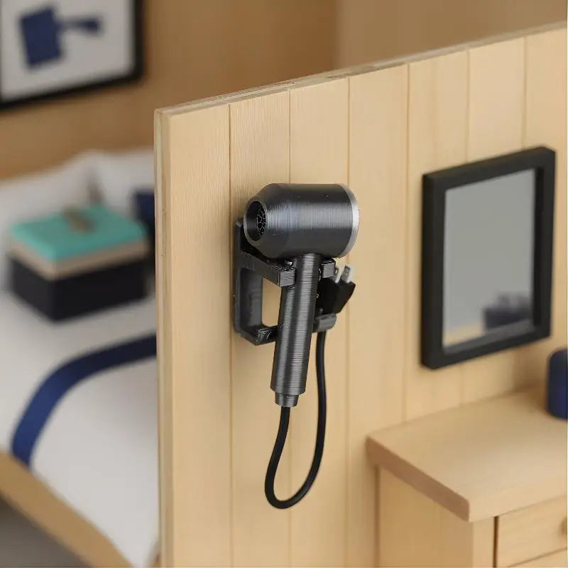 1/12 Scale Miniature Wall-Mounted Hair Dryer Dollhouse Accessory Dollhouse Accessory Axl