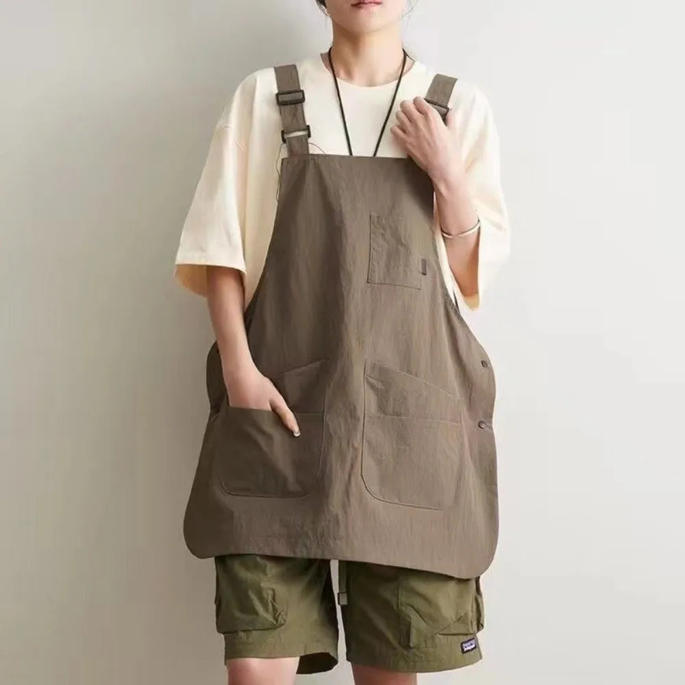 Unisex Cotton Waist Apron – Waterproof Double-Sided Workwear Kitchen Waist Apron Axl Coffee
