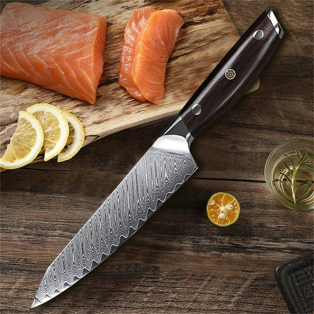 67-Layer Damascus Steel Chef Knife Set – 1, 2 or 3 Piece Damascus Kitchen Knife Set Axl