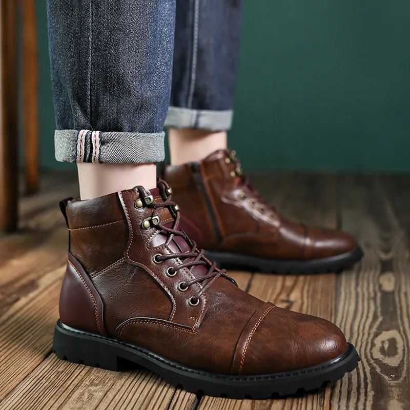 YBQJOO High Top Ankle Boots – Lace-Up Non-Slip Couple Boots Ankle Boots Axl