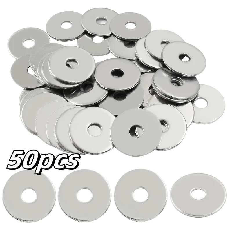 50 Pcs M6 Flat Washers – Galvanized Steel Spacers 6x20x1.5mm Flat Washers Axl