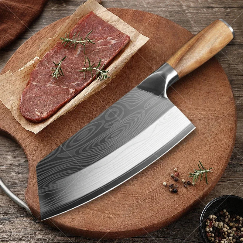 Japanese Damascus Pattern Chef Knife Set – Stainless Steel Kitchen Knife Set Axl