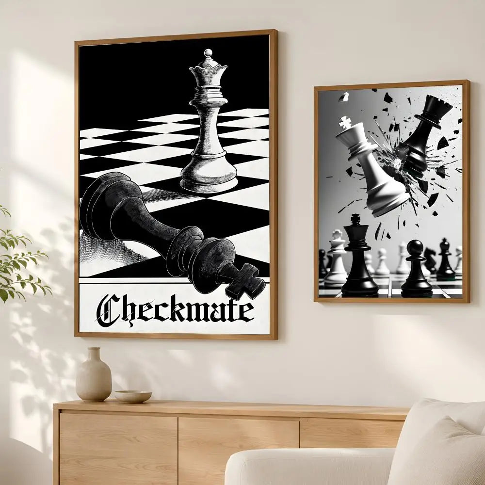 International Chess Wall Art Poster – Self-Stick HD Waterproof Wall Art Poster Axl