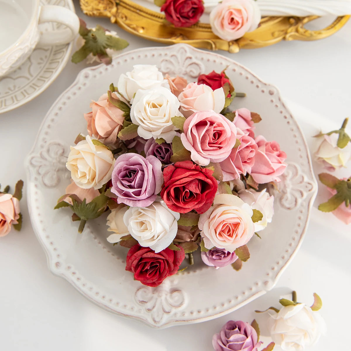 Artificial Silk Rose Heads Bulk – Wedding & Home Décor Artificial Silk Flowers Axl Color 9 40 pcs