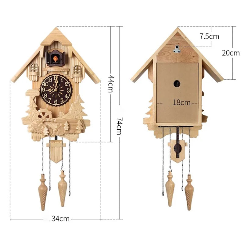 Solid Wood Cuckoo Clock – Vintage 20" Pendulum Wall Clock Cuckoo Wall Clock Axl