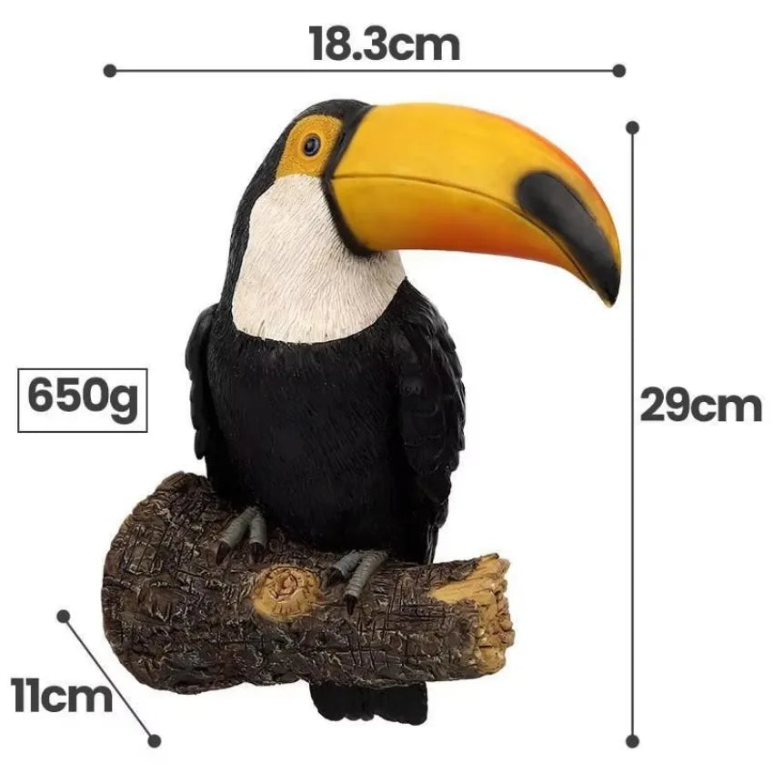 Toucan Bird Figurine – Hanging Resin Garden & Wall Ornament Garden Bird Figurine Axl
