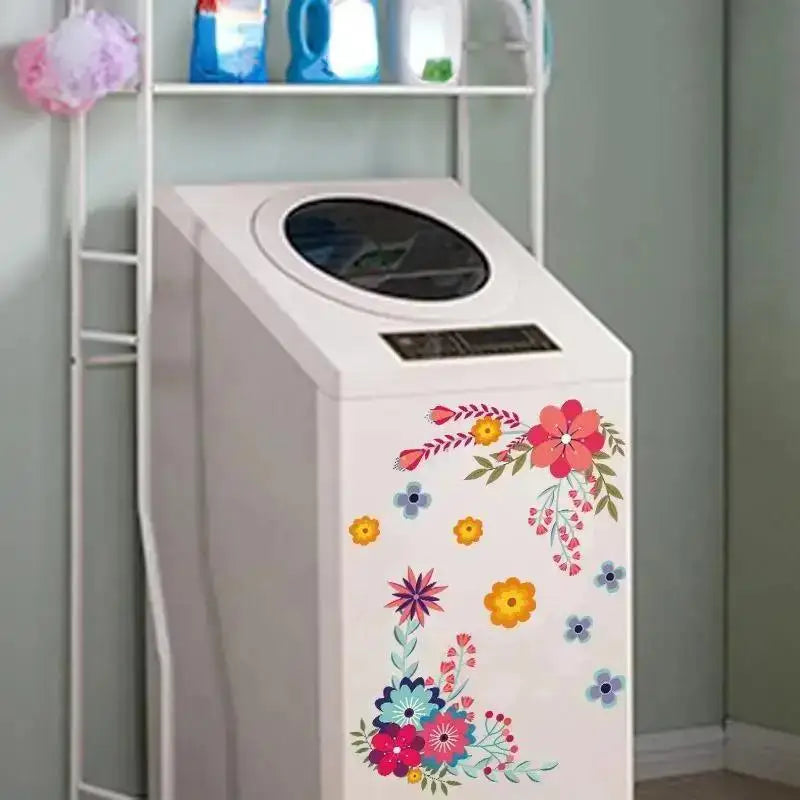 Flower Mural Bathroom Wall Sticker – Removable PVC Decal Bathroom Wall Sticker Axl