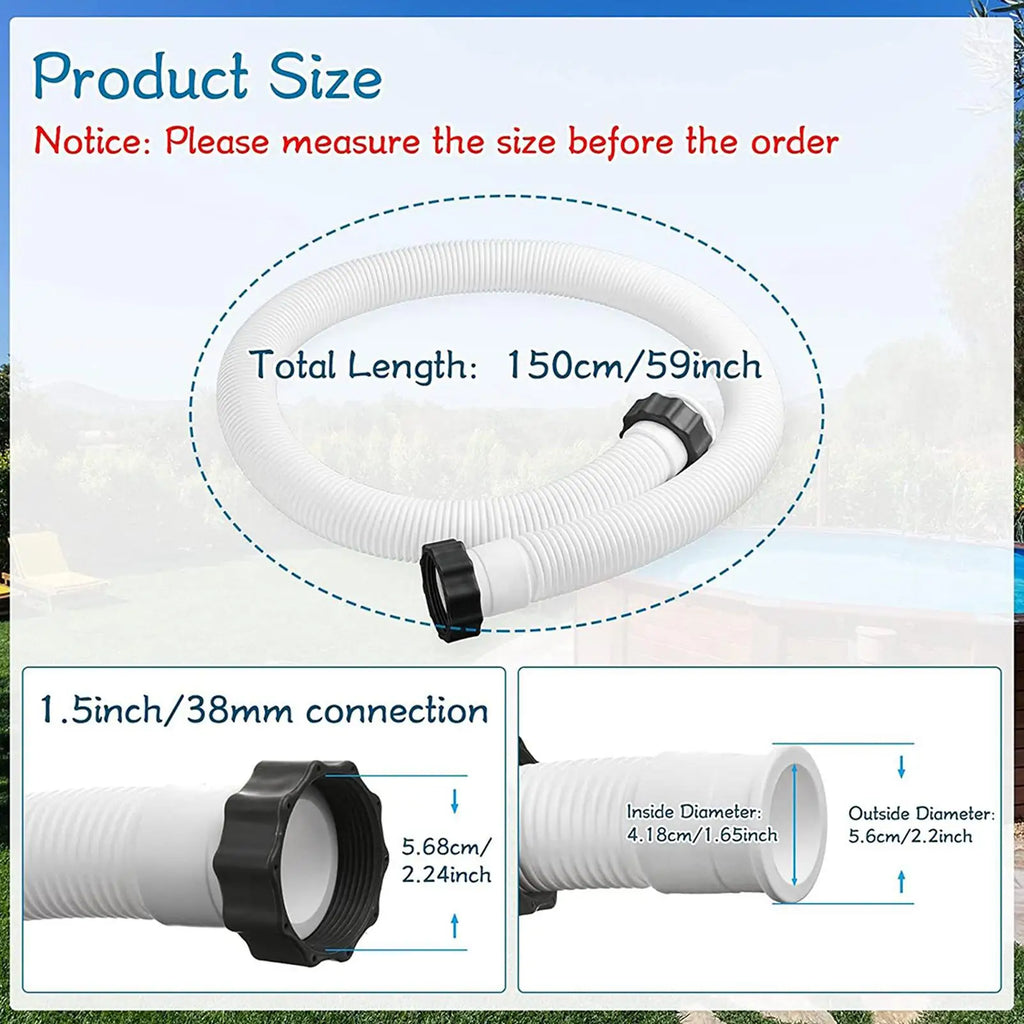 Flexible Pool Pump Hose – Quick-Connect for Backwash & Filter Pool Pump Hose Axl