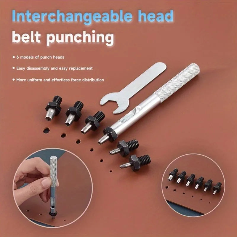 8-Piece Steel Leather Hole Punch Set – DIY Belts & Straps Leather Punch Set Axl
