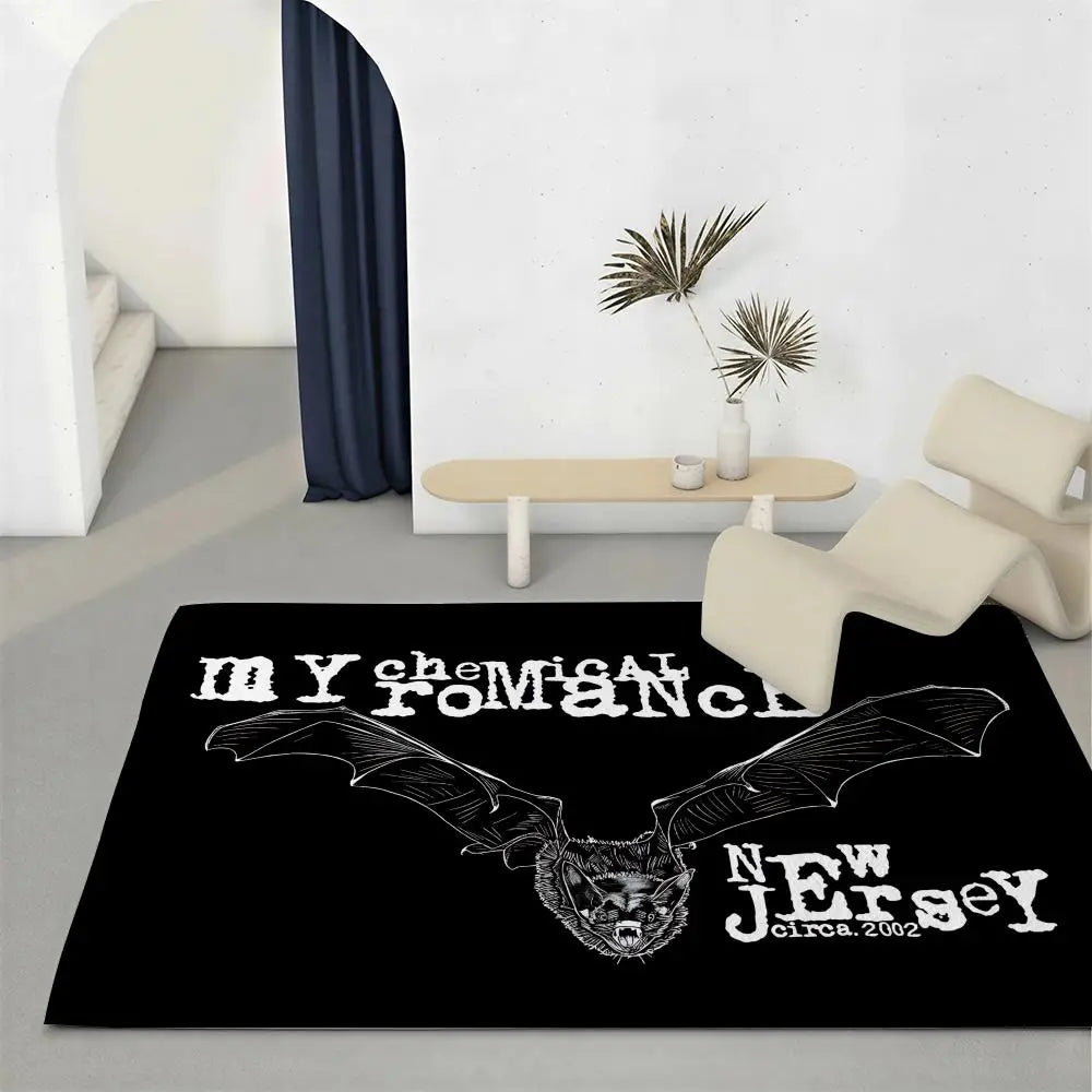My Chemical Romance Flannel Floor Mat – Non-Slip Indoor Rug Flannel Floor Mat Axl White3 100x160cm