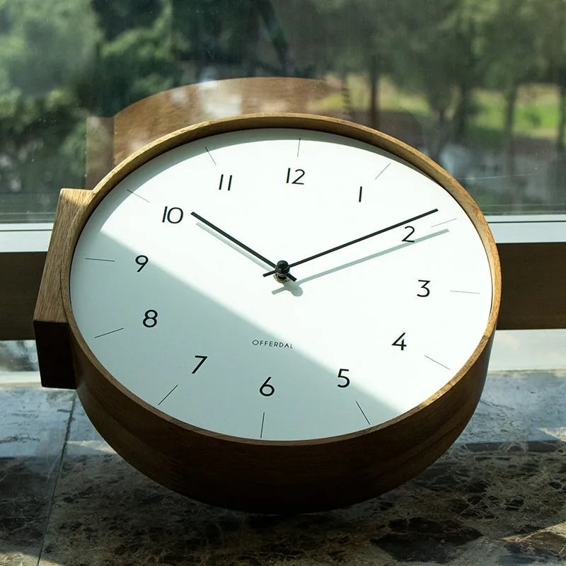 Double-Sided Silent Wall Clock – Modern Minimalist Luxury Décor Wall Clock Axl