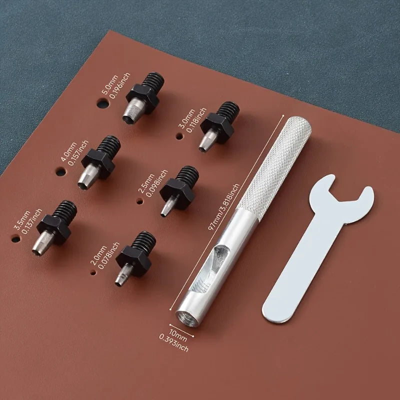 8-Piece Steel Leather Hole Punch Set – DIY Belts & Straps Leather Punch Set Axl 8PCS SET