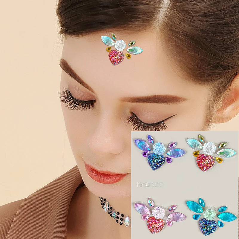 3D Face Rhinestone Stickers – Crystal Body Art Jewels 8 Styles Body Art Stickers Axl