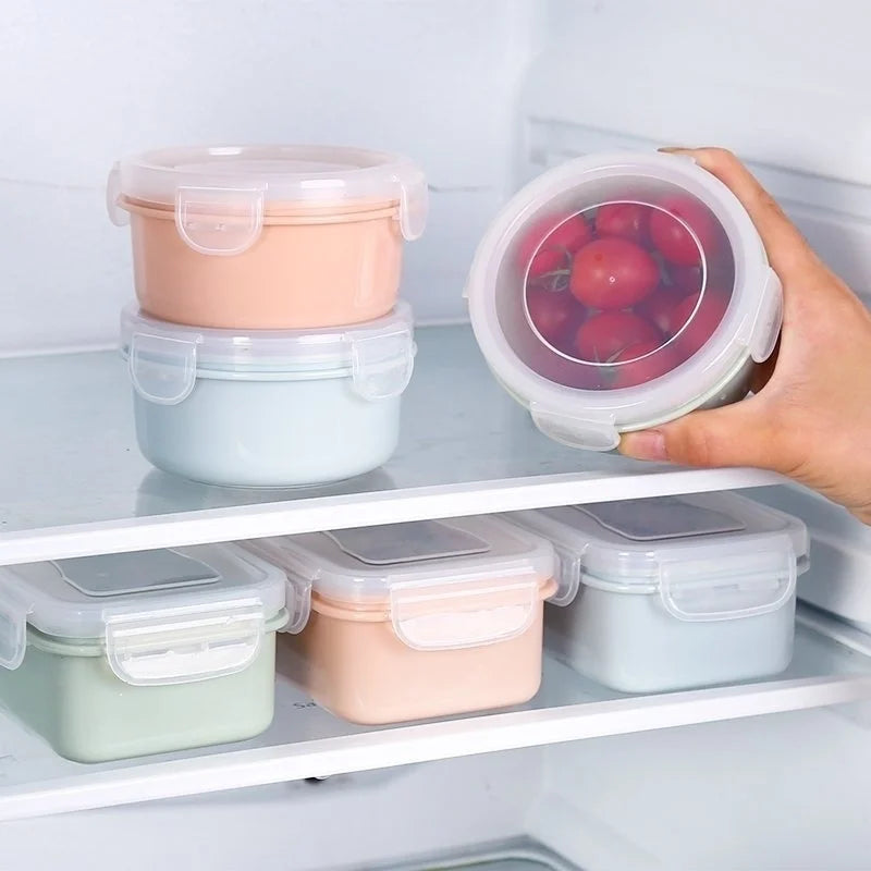 Mini Sealed Food Storage Containers – Round & Square Plastic Food Storage Container Axl