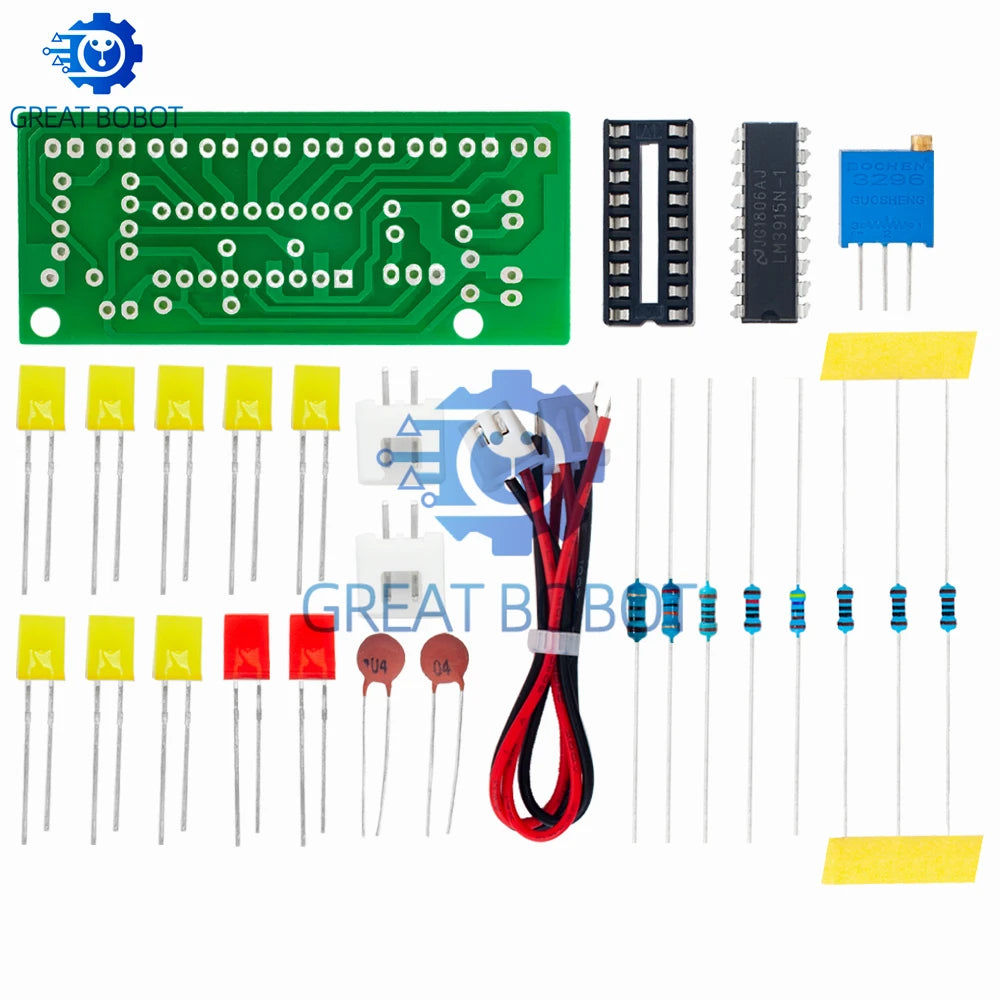 10-Segment LM3915 Audio Level Indicator DIY Kit – LED VU Meter Electronics DIY Kit Axl