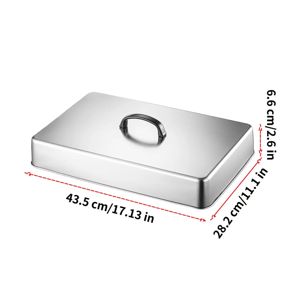 Rectangular Stainless Steel Basting Cover | BBQ Grill Lid Basting Cover Lid Axl