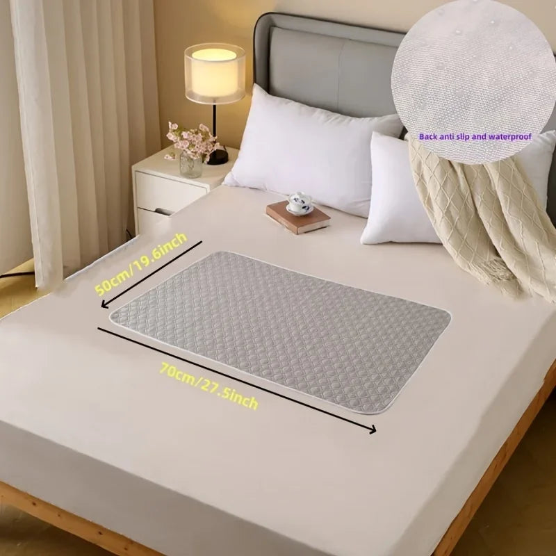 Washable Leak-Proof Bed Mats for Adults, Elderly & Pets Reusable Bed Mat Axl Grey-50x70cm