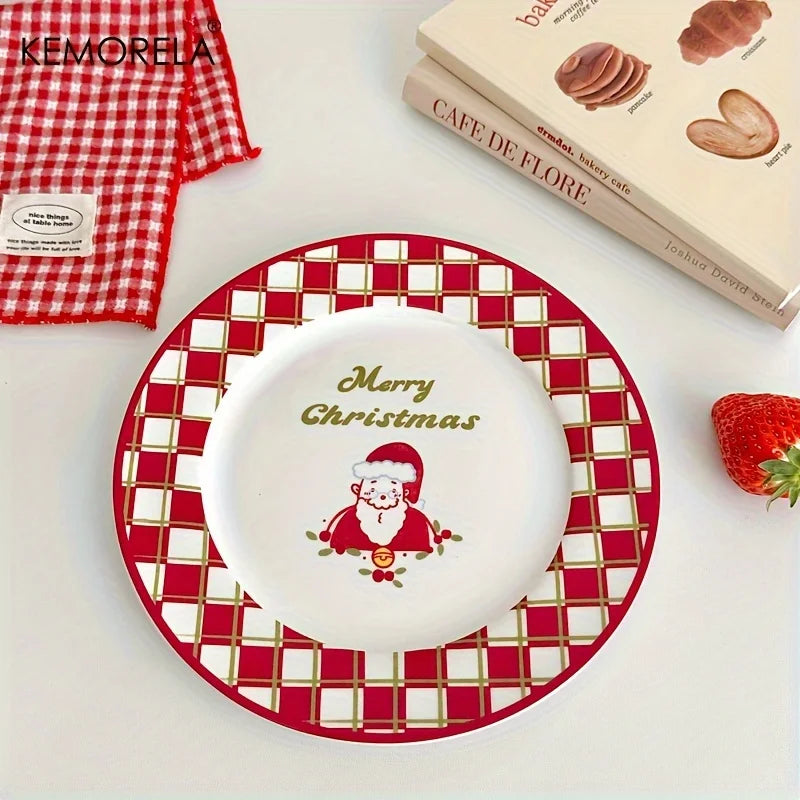 Christmas Ceramic Plate & Cups Set – Festive Serving Platter Ceramic Serving Set Axl