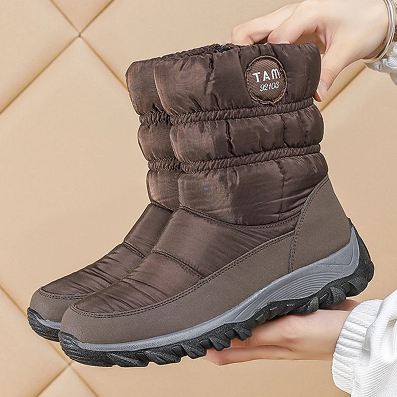Women's Waterproof Mid-Calf Snow Boots | Non-Slip Winter Women's Snow Boots Axl