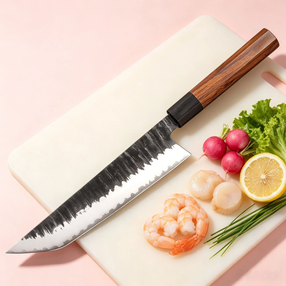 Japanese Hand-Forged Sushi Chef Knife – 21cm Clad Steel Japanese Chef Knife Axl