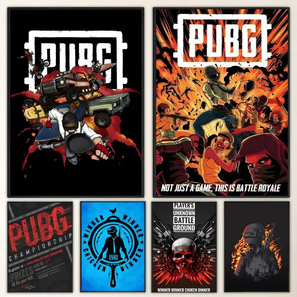 PUBG Battlegrounds HD Wall Poster – Gaming Room Art Decor Gaming Wall Poster Axl