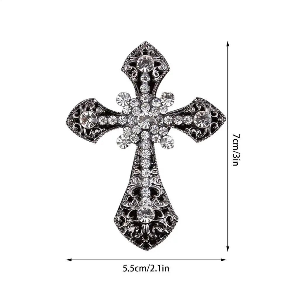 Bling Cross Car Vent Clip Air Freshener – Rhinestone Aroma Diffuser Car Air Freshener Axl Black random flavor