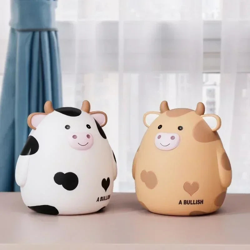 Cartoon Cow Piggy Bank – Resin Calf Coin Savings Box for Kids Kids Piggy Bank Axl