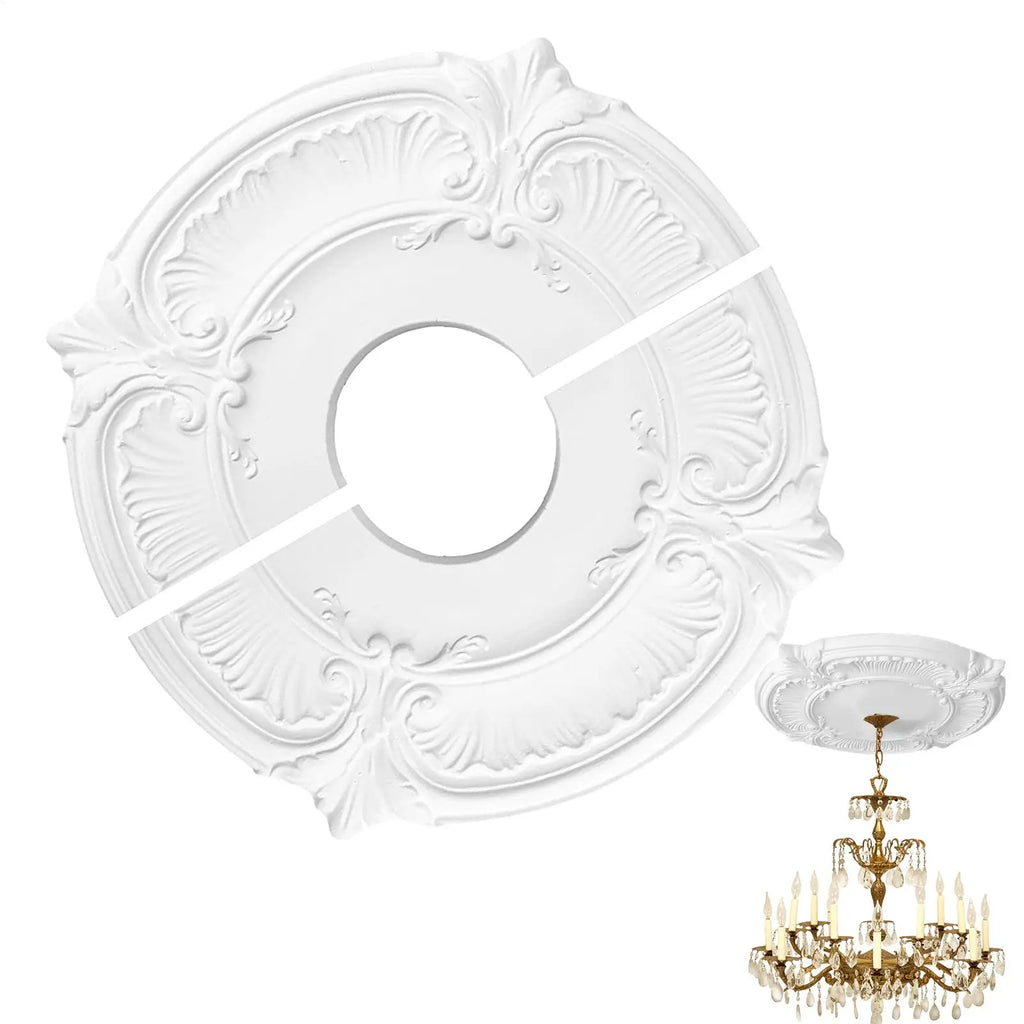 12" Split Ceiling Medallion – No-Drill Light Fixture Cover Ceiling Medallion Axl