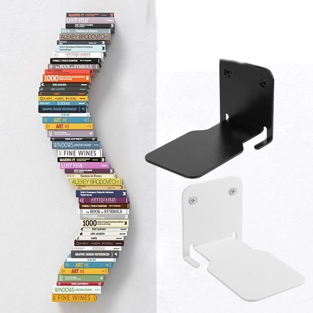 Invisible Floating Bookshelf – Wall Mounted Steel Book Organizer Floating Wall Shelf Axl