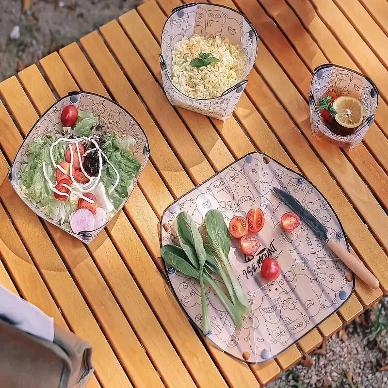 Ultralight Foldable Camping Tableware – Portable Bowls Set Camping Tableware Set Axl