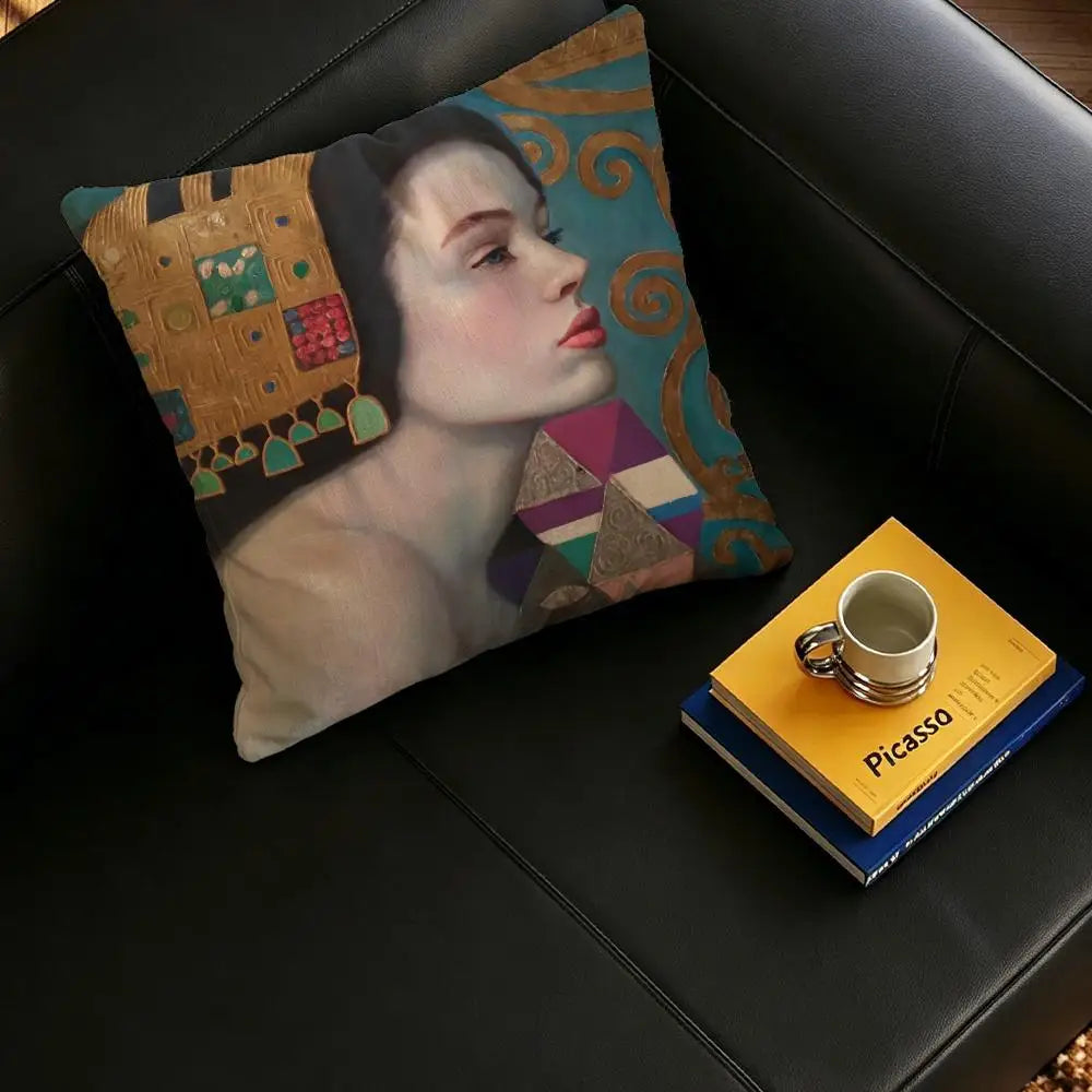 Gustav Klimt Linen Cushion Cover | Sofa, Bed & Chair Decor Linen Cushion Cover Axl