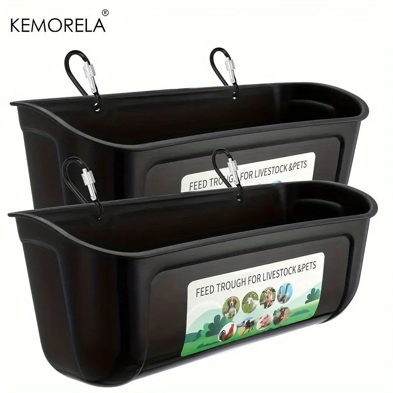 2-Pack Hanging Chicken Duck Goat Feeder Trough with Clip Poultry Feeder Trough Axl