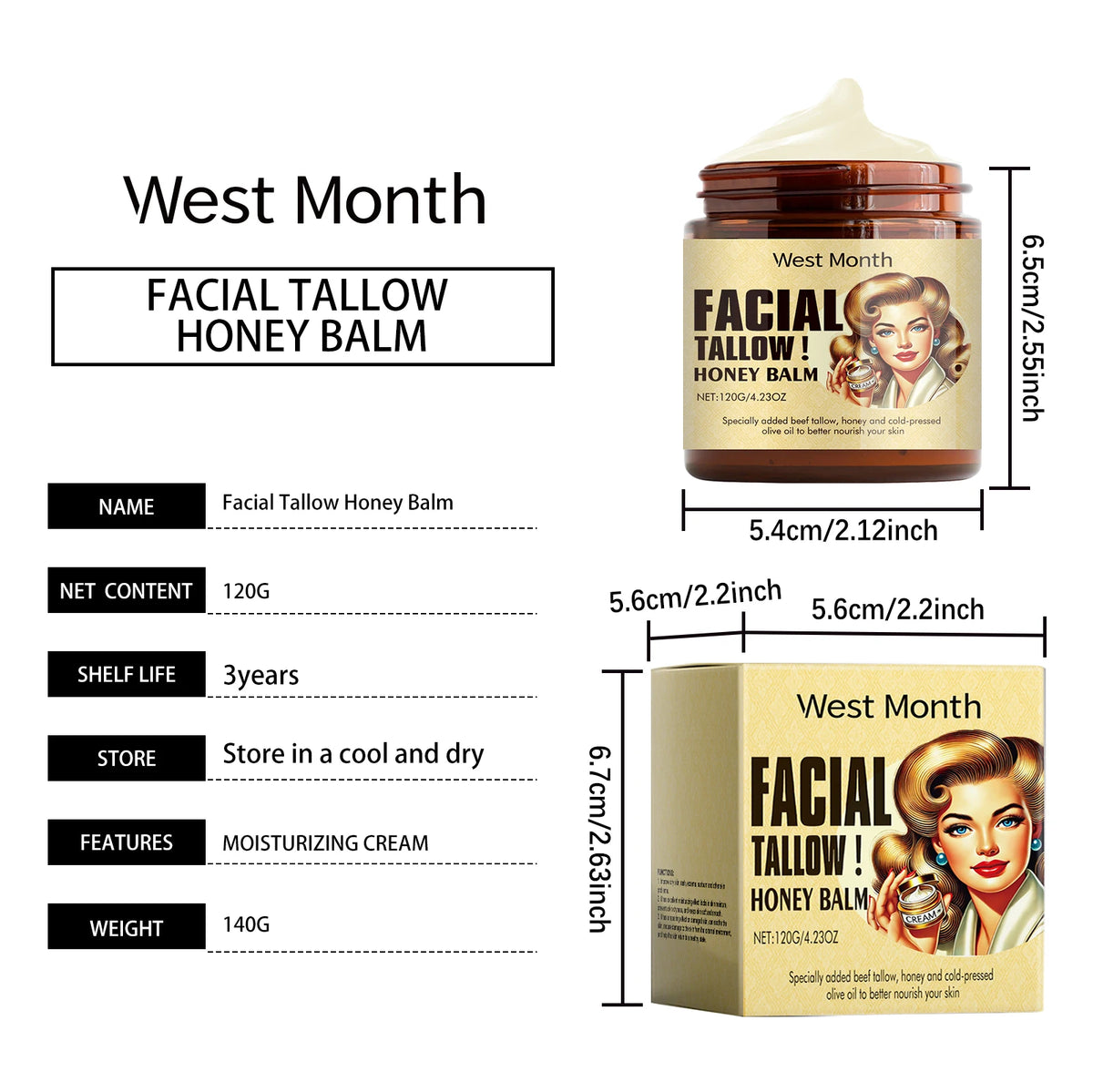 Grass-Fed Beef Tallow Face Cream – Moisturizing & Firming Face Moisturizer Cream Axl