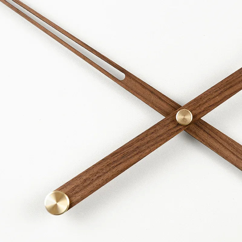 Black Walnut Wood DIY Wall Clock Hands & Brass Large Torque Movement Wall Clock Kit Axl