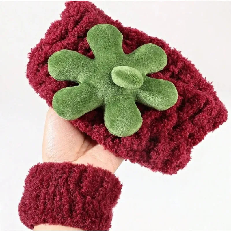 Strawberry Terry Cloth Headband & Wristband Set – 3 Pcs Hair Accessory Set Axl